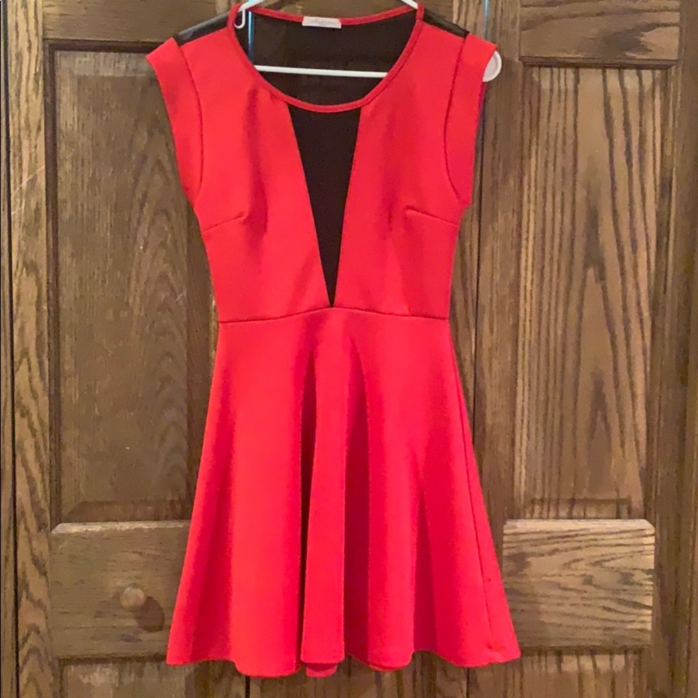 Skater dress with sheer back
